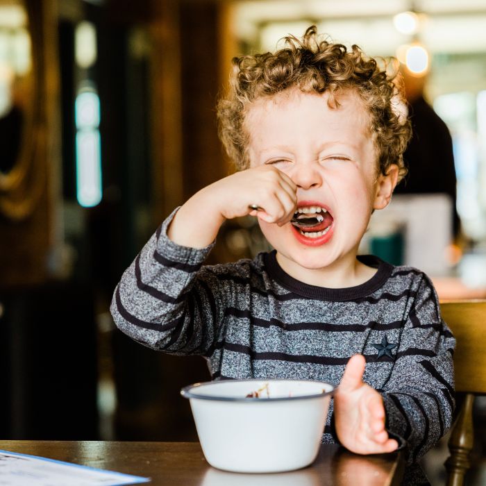 Child eating at Brewpoint for £1